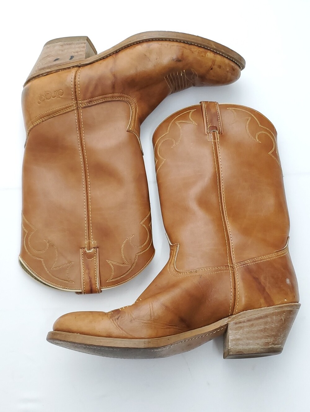 VINTAGE Dingo Acme Brown Leather Cowboy Boots Western Pointed Toe Mens Size 11D